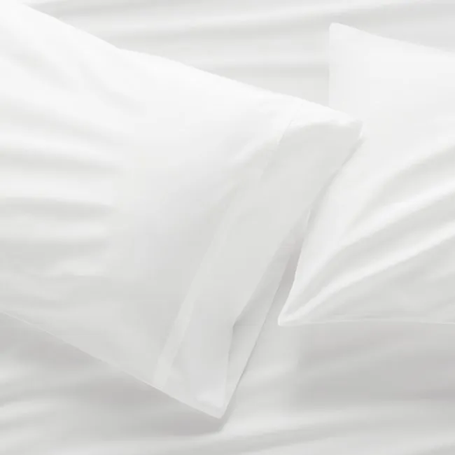 Favorite Organic Cotton Sateen White Standard Pillowcases, Set of 2