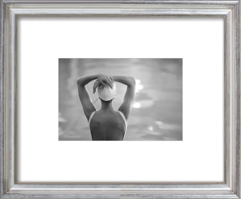 Woman Swimmer in a White Cap by Lucy Snowe for Artfully Walls