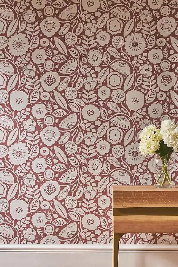 Camille Blossom Vintage Rose Floral Wallpaper