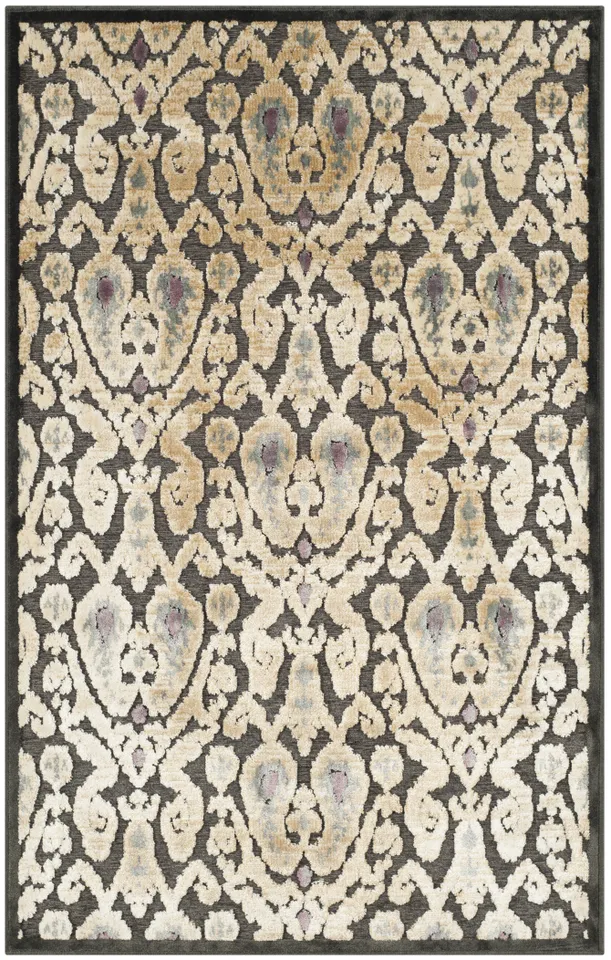 Arlo Home Woven Area Rug, PAR157-330, Charcoal/Multi,  2' 7" X 4'