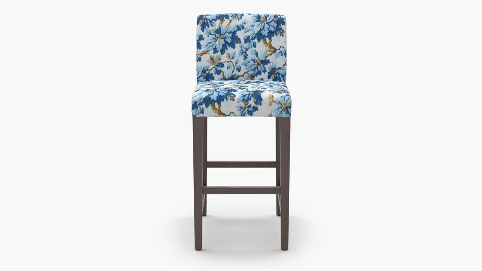 Signature Dining Bar Stool, Delft Woodland, Espresso Square Tapered Leg