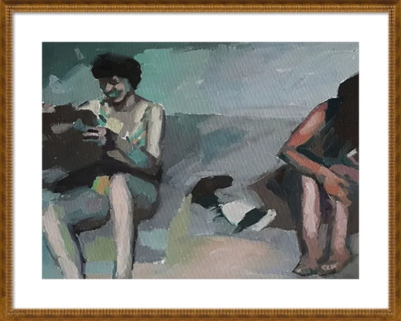 Girls at the beach by Mary Sinner for Artfully Walls