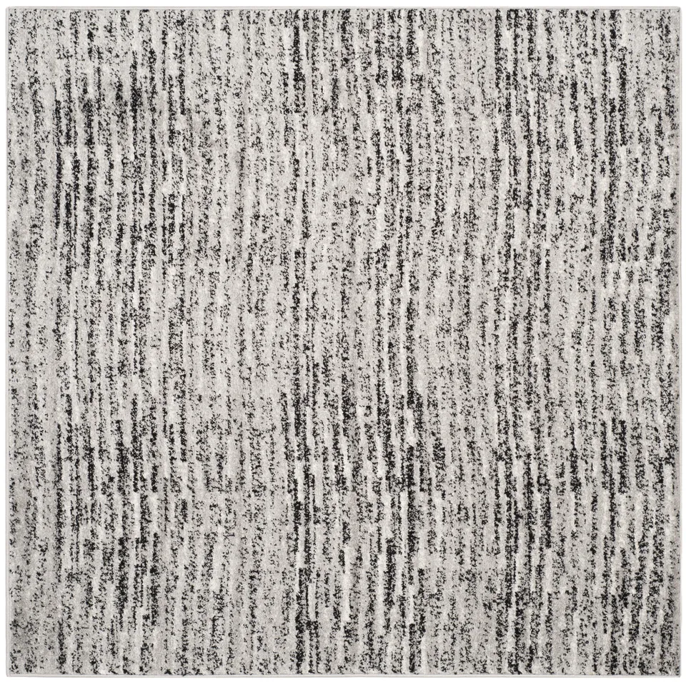 Arlo Home Woven Area Rug, ADR117A, Black/Silver,  4' X 4' Square