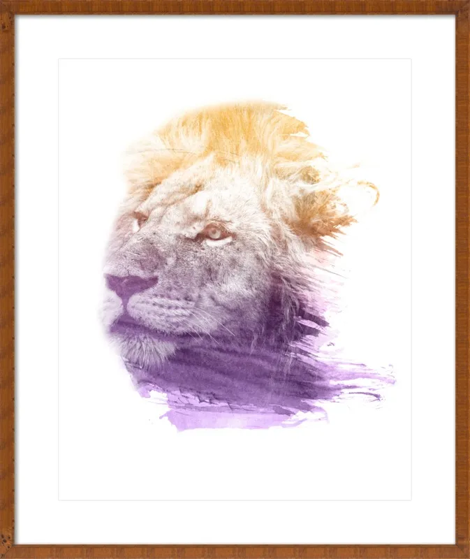 LION SUPERIMPOSED WATERCOLOR by Emiliano Deificus for Artfully Walls