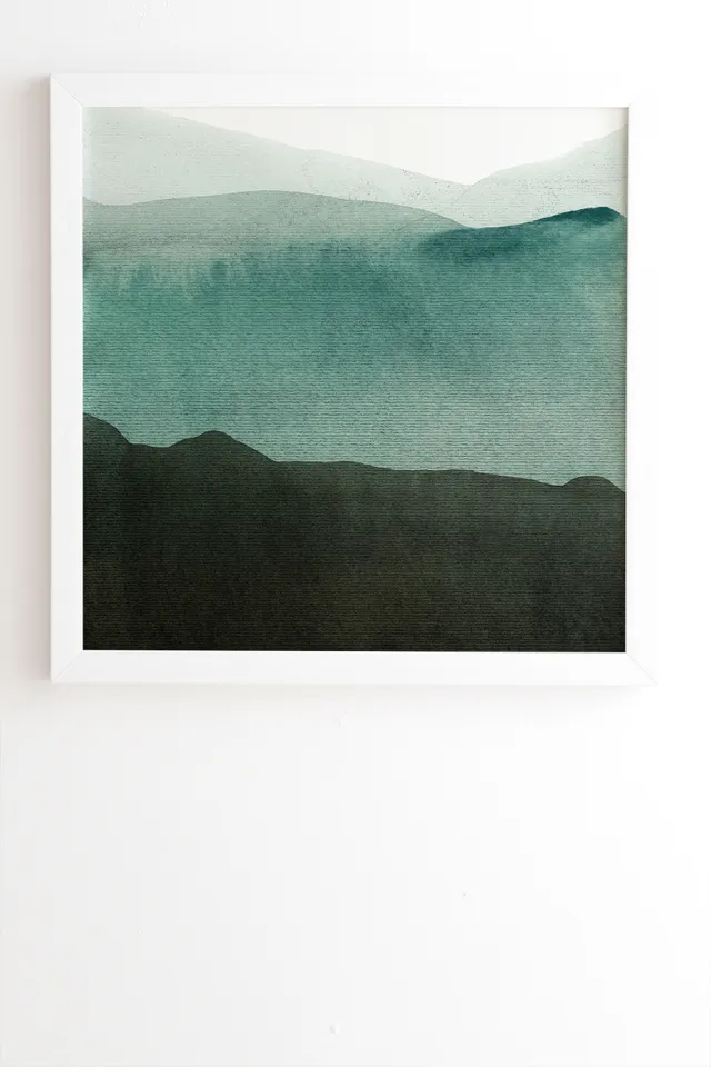 Valleys Deep Mountains High by Iris Lehnhardt - Framed Wall Art Basic White 20" x 20"