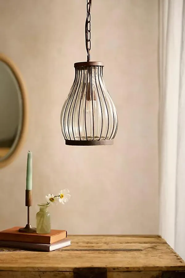 Striped Iron Pendant Light