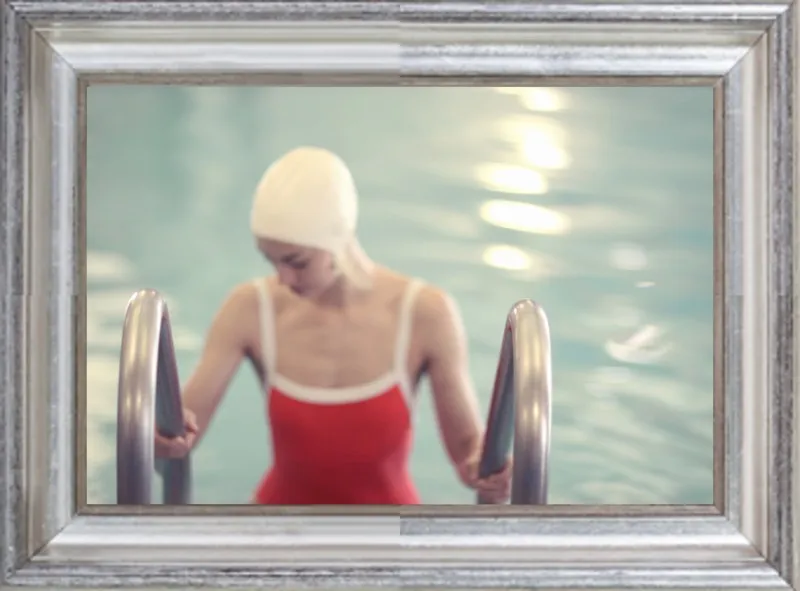 Swimmer in a Red Suit by Lucy Snowe for Artfully Walls