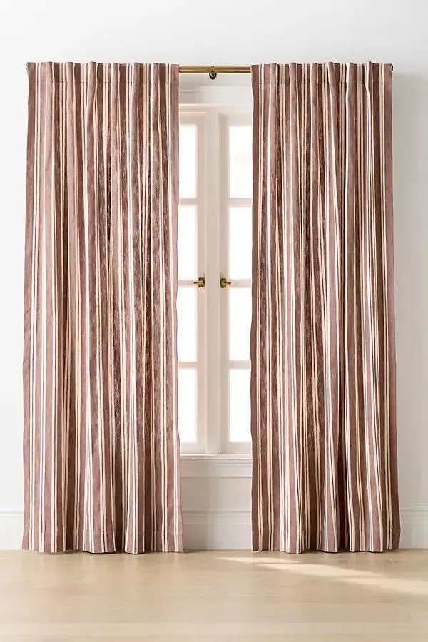 Luxe Linen Wide Stripe Blend Woven Curtain