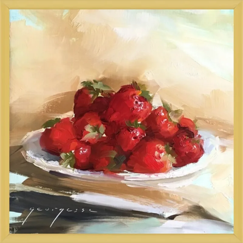 "Summer Strawberries 2" by Georgesse Gomez for Artfully Walls