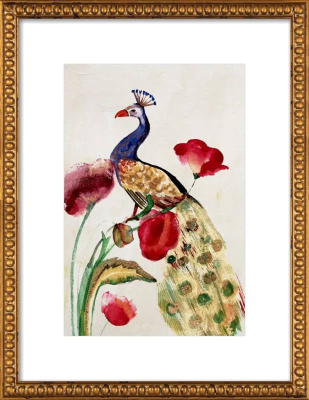 blue gold peacock by Ruti Shaashua for Artfully Walls