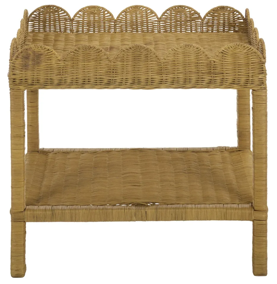 Erna Scallop 1 Shelf Nightstand - Natural