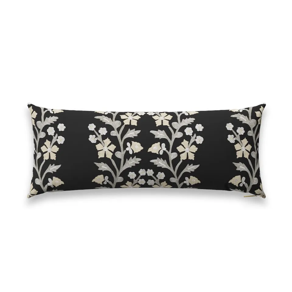 Black Tree of Life Suzani Pillow by St. Frank | 40" W x 15" H | Linen