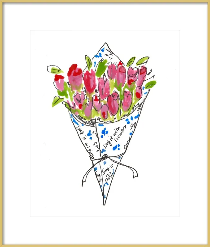 Bodega Flowers in Blue and Pink by Larsen McDowell for Artfully Walls
