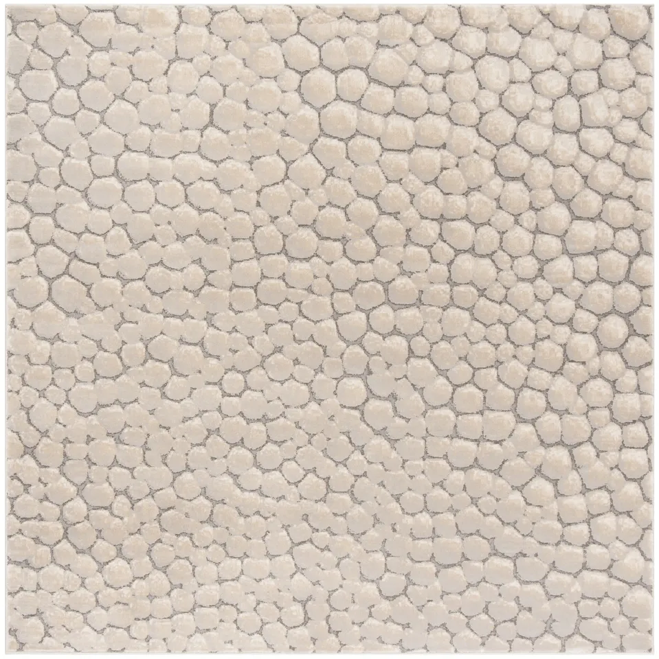 Arlo Home Woven Area Rug, MDW174B, Beige,  6' 7" X 6' 7" Square