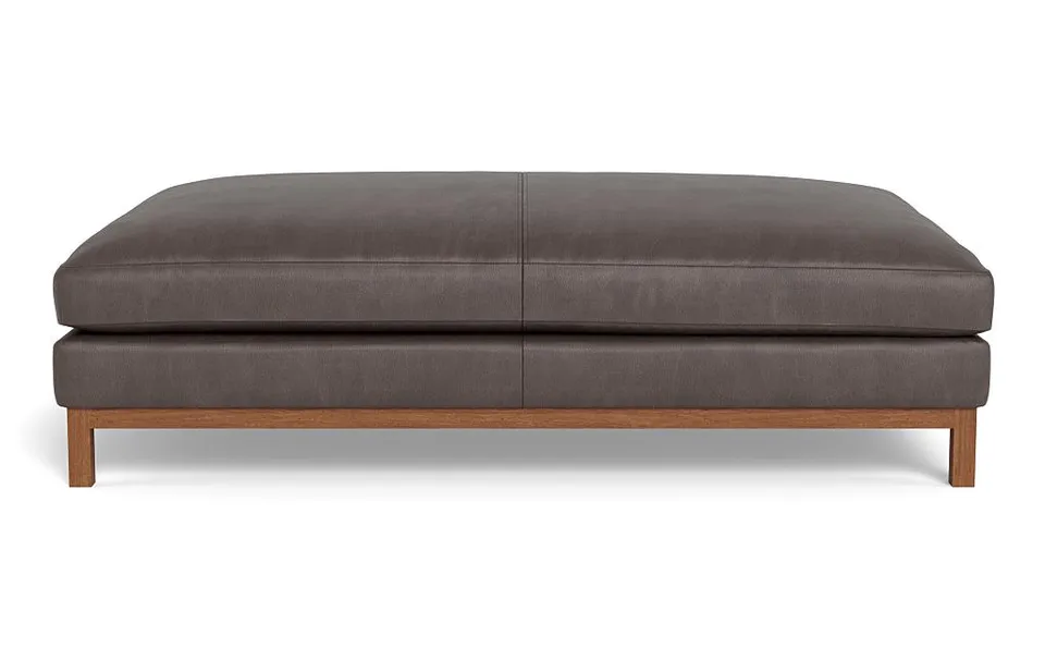 Jasper Leather Ottoman