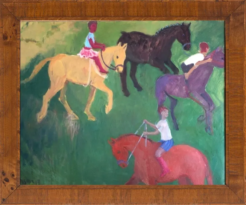 Four Horses, Three Riders by Megan Williamson for Artfully Walls