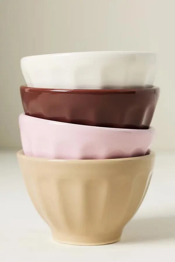Amelie Latte Portuguese Stoneware Pasta Bowls, Set of 4