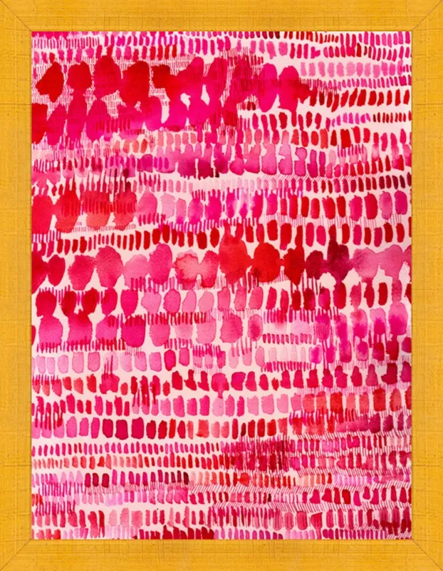 Pink and Red Watercolor Patterns Wall Art  by Paula Mills for Artfully Walls