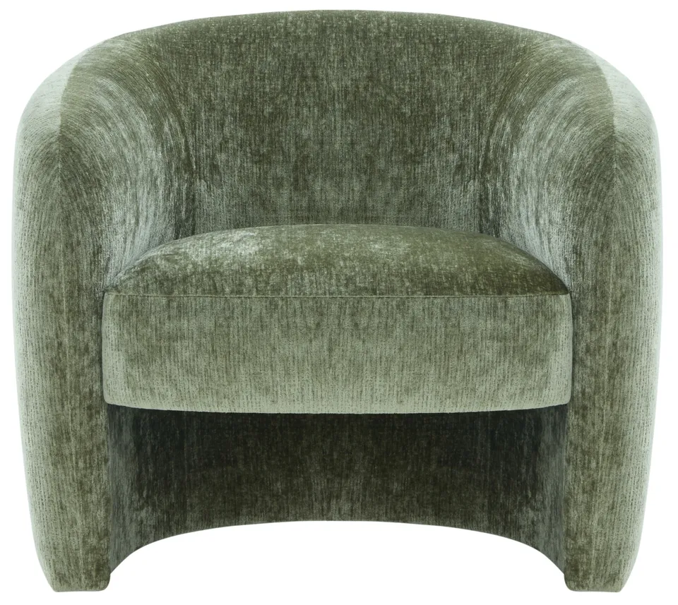 Everly Barrel Back Accent Chair - Olive Green