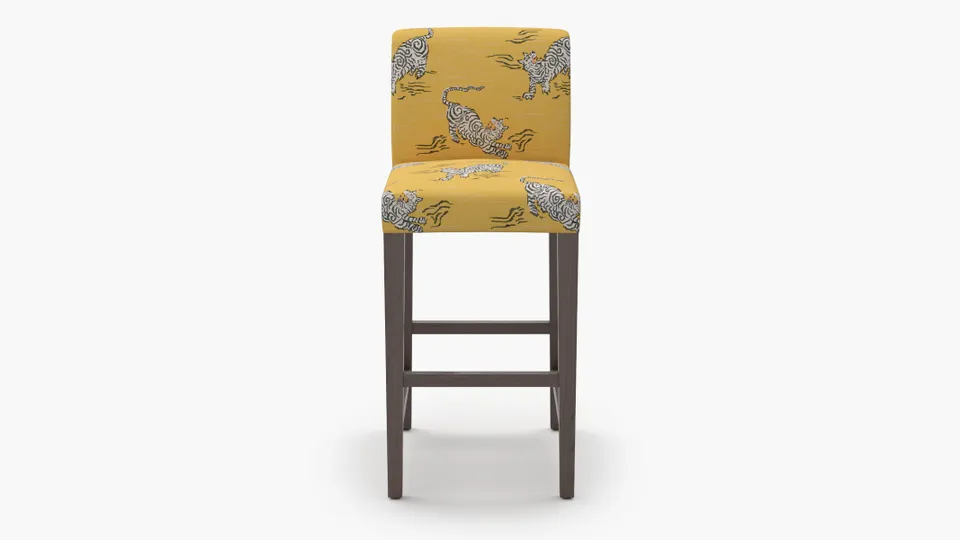 Signature Dining Bar Stool, Dijon Tigresse, Espresso Square Tapered Leg