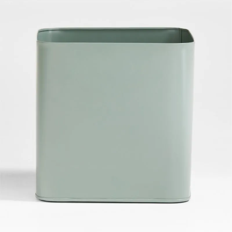 Outline Sage Green Metal Storage Bin with Handles