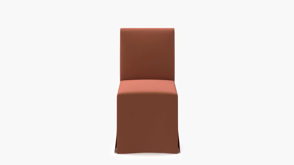 Slipcovered Signature Dining Chair, Terracotta Performance Velvet