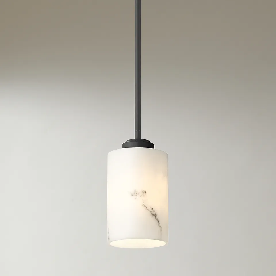 Possini Euro Stoker 5" Wide Black Faux Alabaster Mini Pendant Light