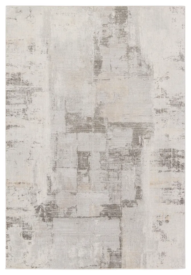 Proto Abstract Cream/ Taupe Area Rug (5'3"X7'6")