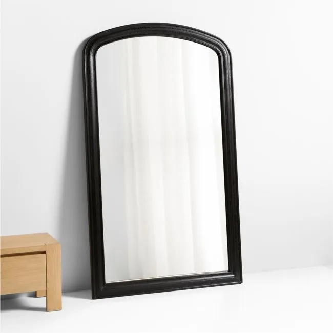 Kensington Black Oak Wood Floor Mirror 79"x47"