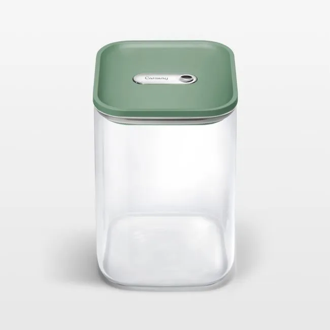 Caraway ® Sage Airtight 4.3-Qt. Large Glass Food Storage Container with Plastic and Silicone Lids