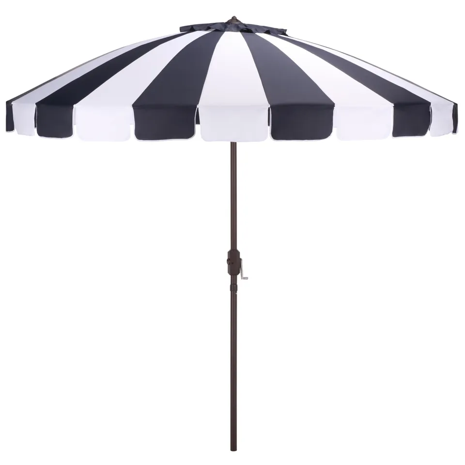 Buti 9 Foot Crank Umbrella - Navy Striped