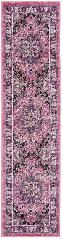 Arlo Home Woven Area Rug, SKY126N, Pink/Ivory,  2' X 8'
