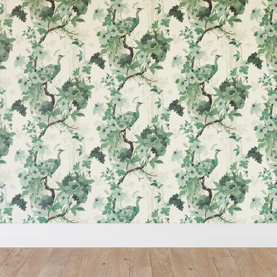 Traditional Wallpaper, Jade Peacock Park