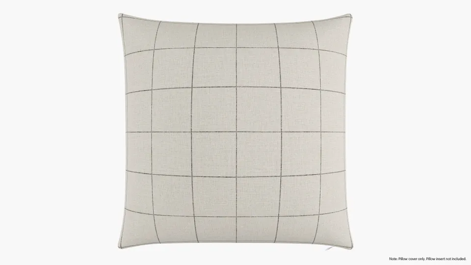 Throw Pillow Cover 26", Coal Windowpane, 26" x 26"