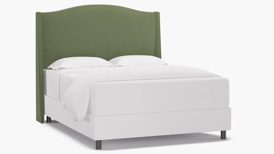 Classic Wingback Headboard, Vert Classic Velvet, Queen