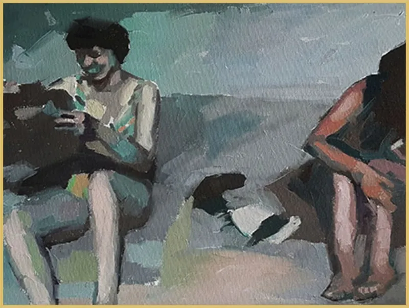 Girls at the beach by Mary Sinner for Artfully Walls