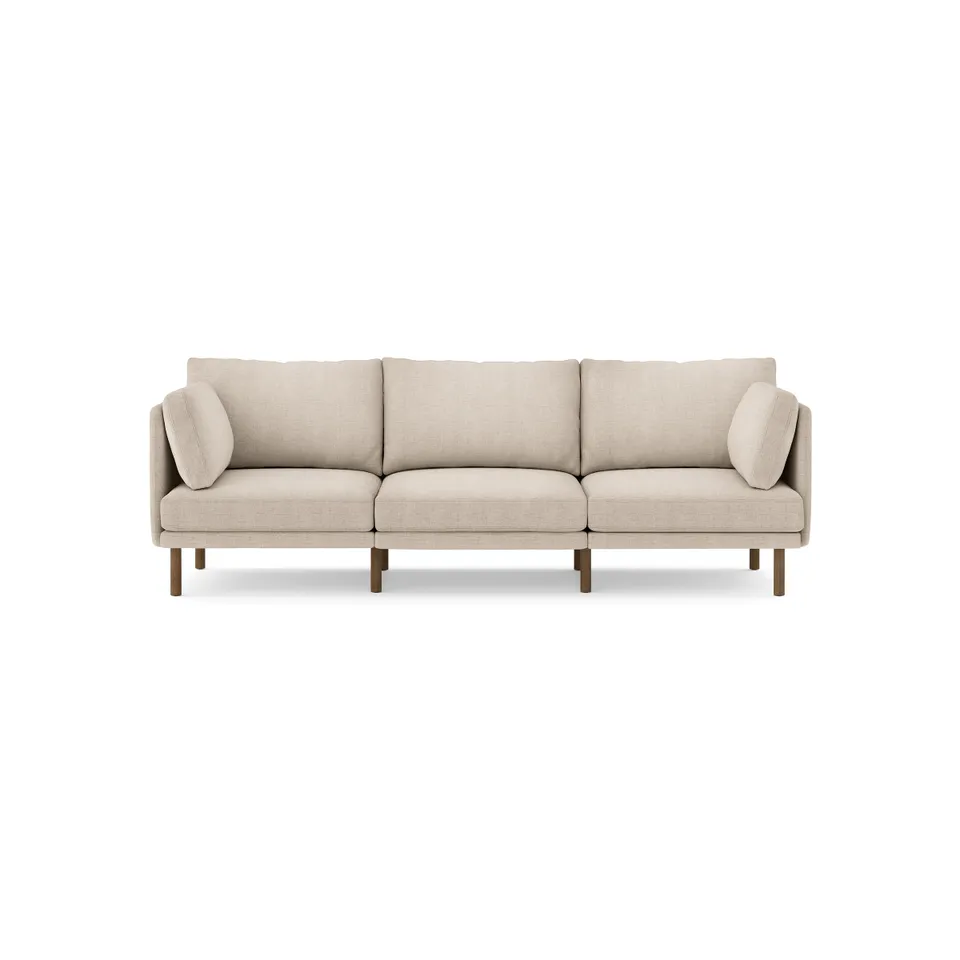 Field 3-Piece Sofa - Oatmeal - Performance Chenille / Walnut - Wood