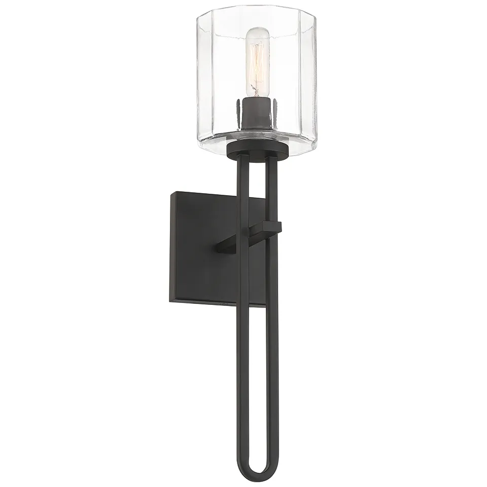 Possini Euro Katrina 17 1/2" High Black Wall Sconce