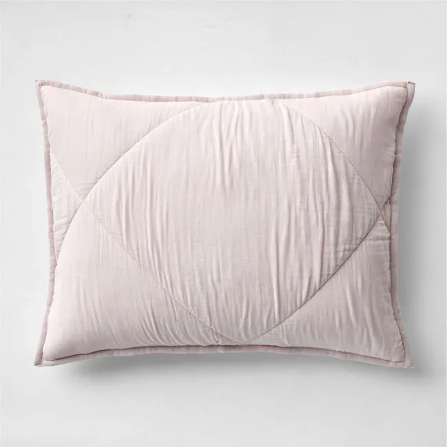 Supersoft Lilac Rose Quilted Organic Cotton Gauze Kids Pillow Sham
