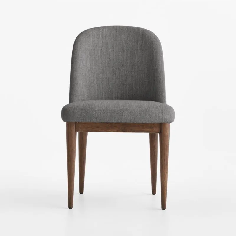 Nord Charcoal Upholstered Brown Wood Dining Chair