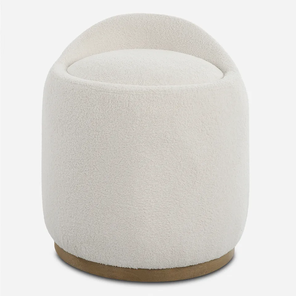 Swirl Swivel Sheepskin Ottoman