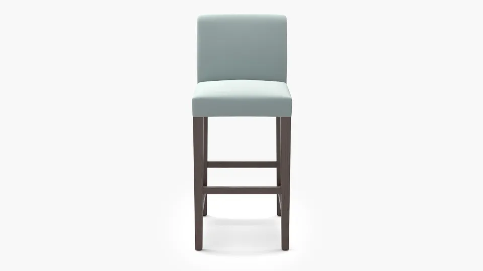 Signature Dining Bar Stool, Spa Performance Plush Velvet, Espresso Square Tapered Leg