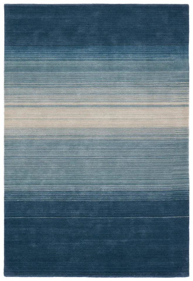 Prelude Handmade Ombre Blue/Cream Area Rug (5'X8' Rectangle)