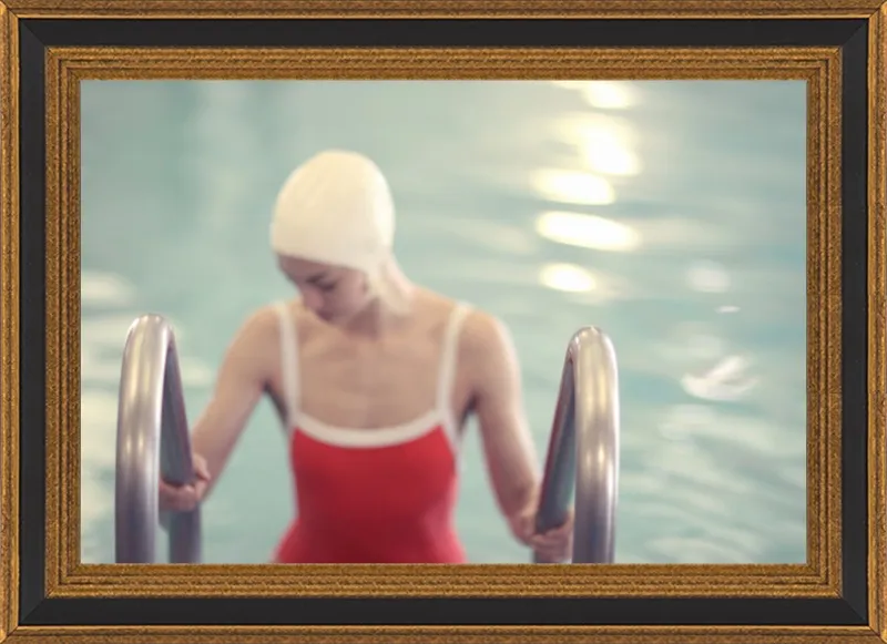 Swimmer in a Red Suit by Lucy Snowe for Artfully Walls