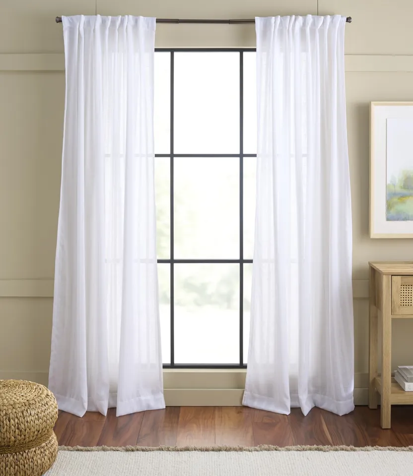 Zuri Luxe Stripe Window Panels 52x84", Set of 2 - White