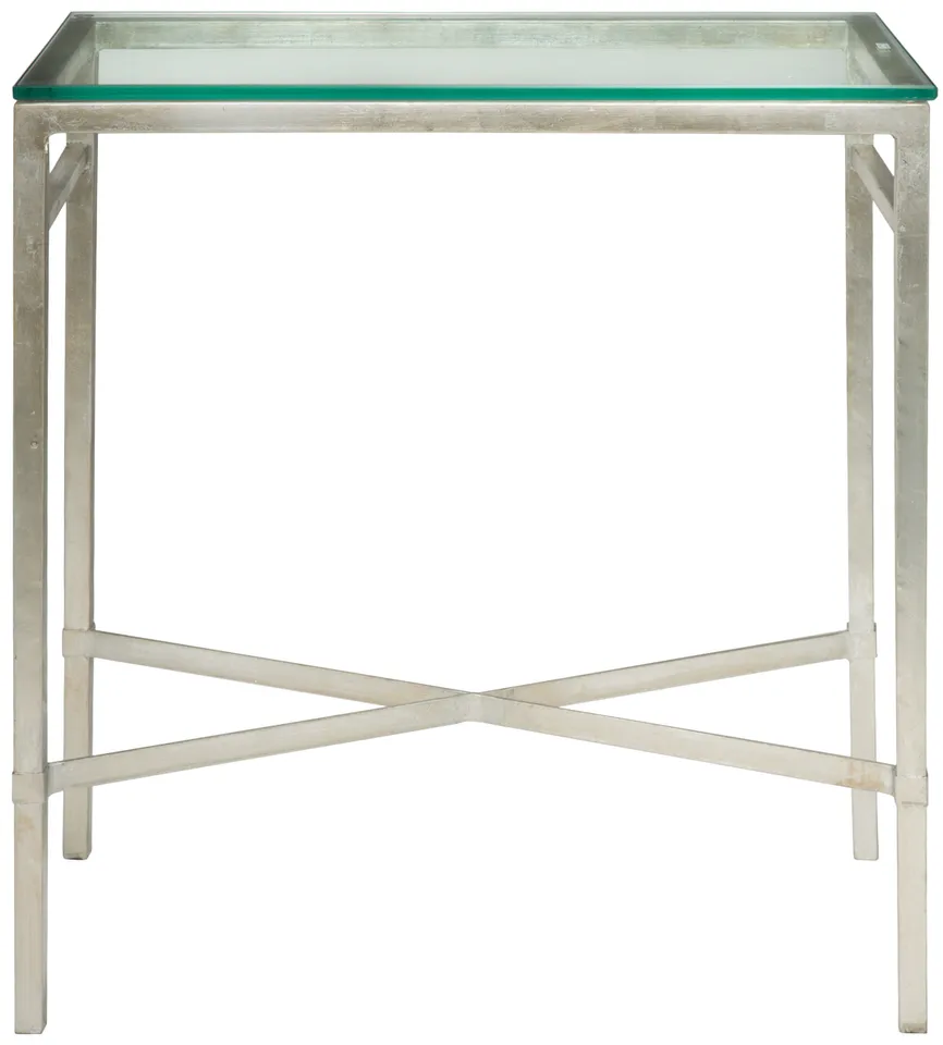 Viggo Glass Side Table - Silver - Safavieh