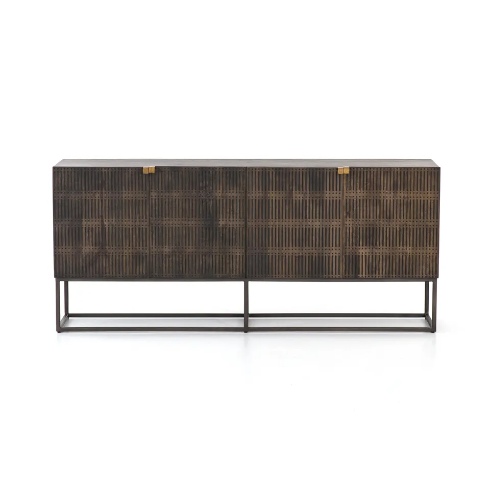 Kelby Sideboard-Carved Vintage Brown