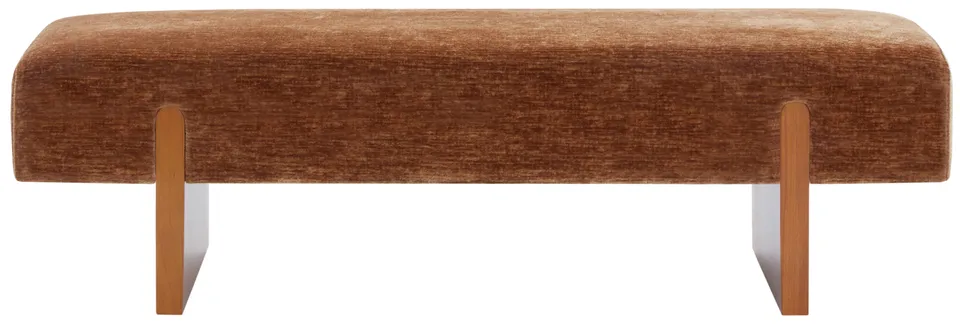 Kandiss Linen Bench - Amber / Brown