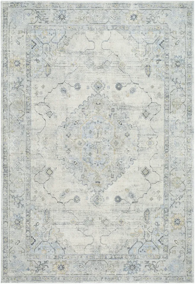 Avellino Gray Indoor 5'3" x 7' Machine Woven Rug