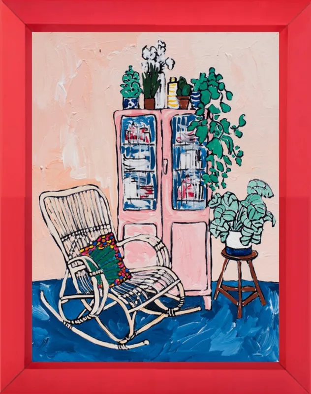 Rocking Chair In Pink Interior by Lara Lee Meintjes for Artfully Walls
